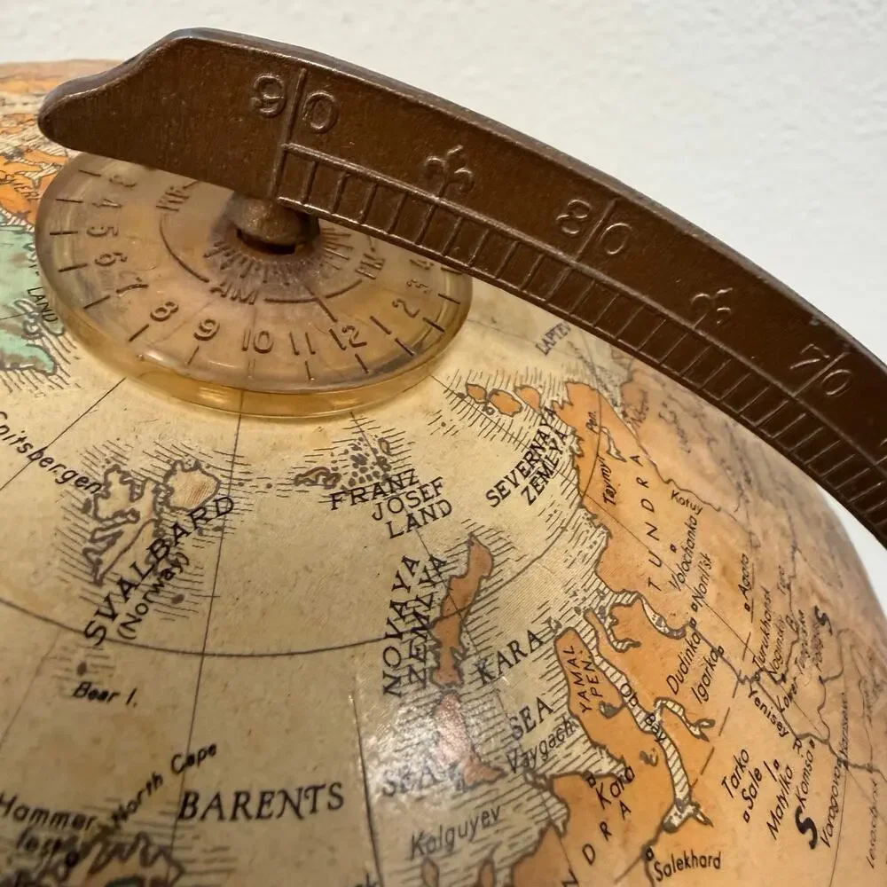 Replogle World Classic Series 12” Globe Wood Base Raised Relief Map Made in USA